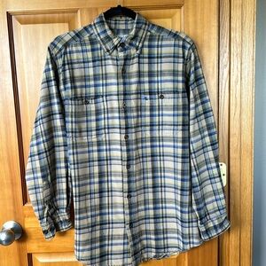 Carhart Men’s Button Up, 100% Cotton, Yellow, Blue, Charcoal